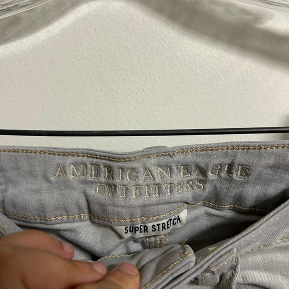 American Eagle Ripped Grey Super  Stretch Skinny Jeans - Picture 3 of 4